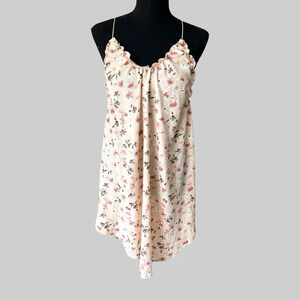 NWT A Shappe  Apparel Floral Ivory Ruffles Night Dress Beach Dress